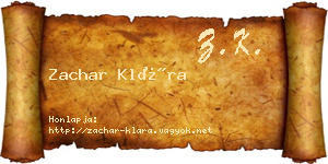Zachar Klára névjegykártya